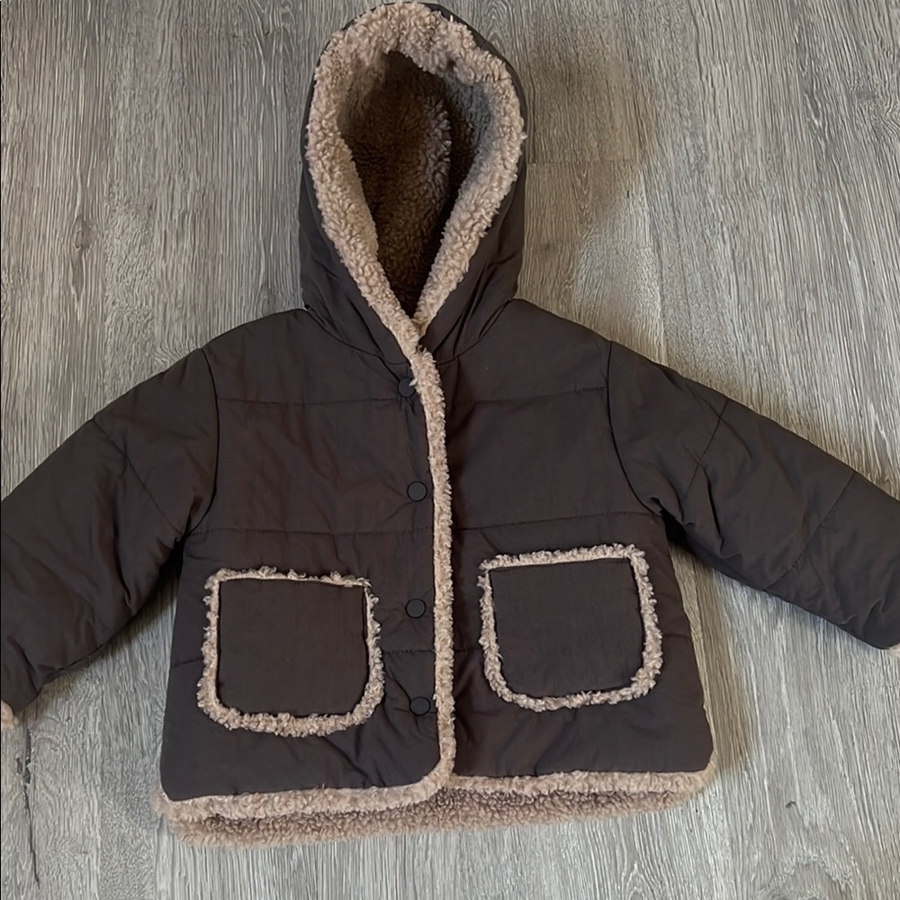Cozy Brown Kids Jacket with Hood